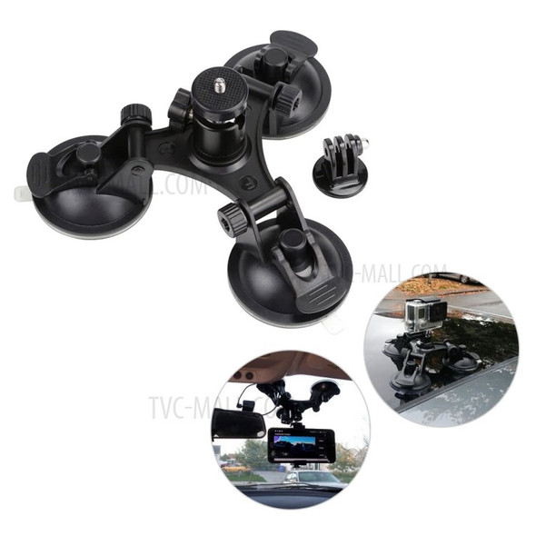 Sports Camera Triple Suction Cup Mount Sucker for GoPro Hero 5/4/3+/3