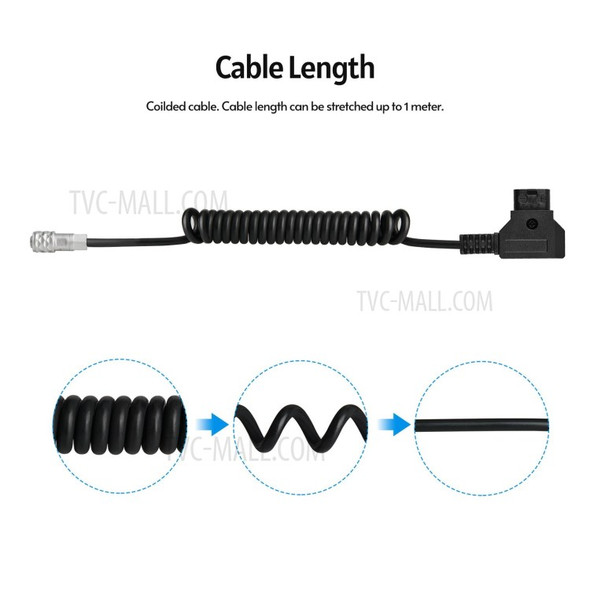 ANDYCINE Coiled D-Tap to BMPCC 4K/6K Weipu Power Cable Compatible with Blackmagic Pocket Cinema Camera