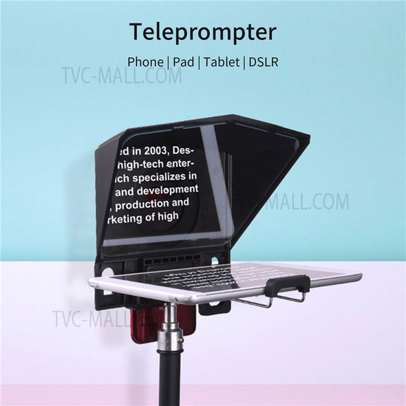 Portable Phone DSLR Camera Mini Teleprompter Tablet Smartphone Prompter for Video Recording Live Streaming Interview Speech