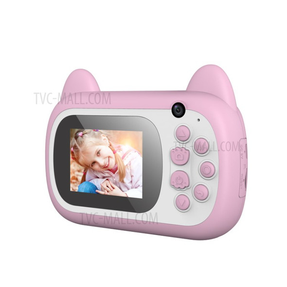 C10 24MP HD Dual Camera Kid Instant Print Camera 2.4 Inch Screen Children Cartoon Camera Toy - Pink