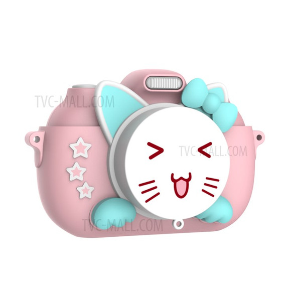 A5 3.0inch Cute Cartoon Children HD Video Mini Digital Camera with Silicone Protective Sleeve - Pink