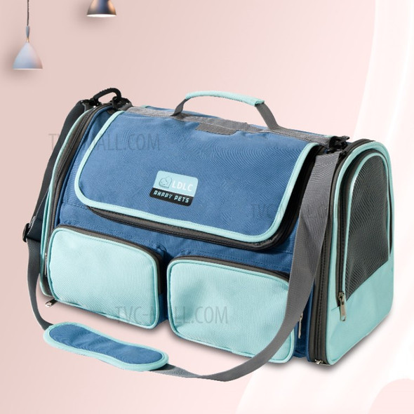 LDLC QS-062 Breathable Cat Carrier Bag Portable Handbag Outdoor Dog Puppy Single Shoulder Bag - Blue