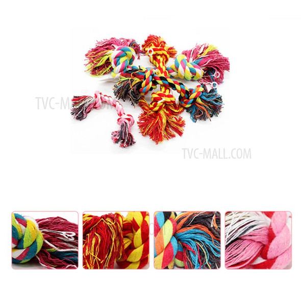 10Pcs/Set 17cm Flossy Chews Cotton Rainbow Color 2-Knot Rope Tugs for Dogs