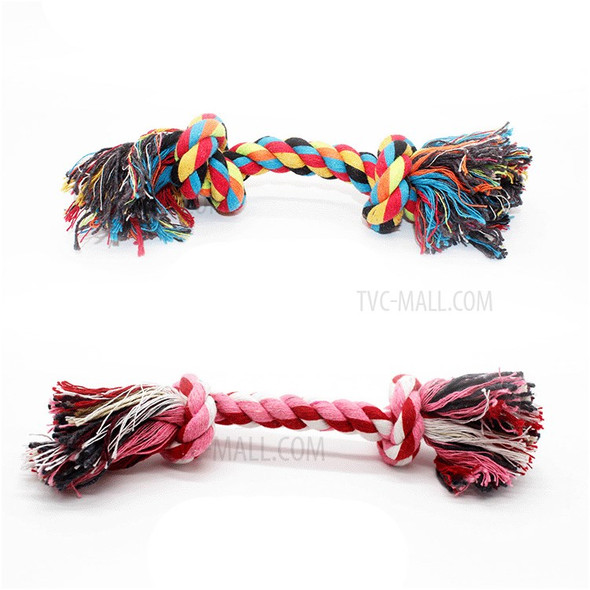 10Pcs/Set 17cm Flossy Chews Cotton Rainbow Color 2-Knot Rope Tugs for Dogs