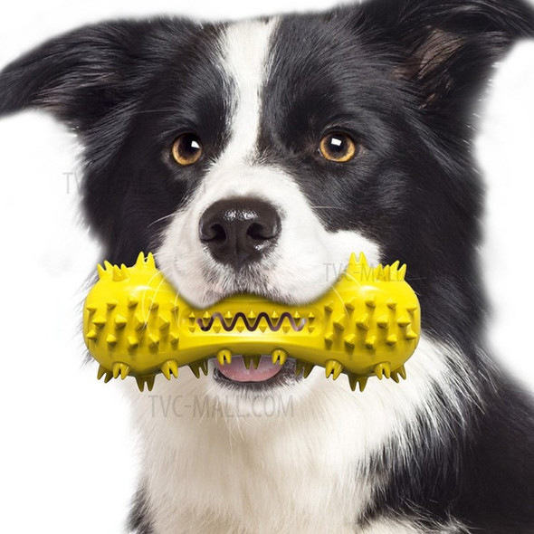 Dumbbell Bone Dog Puppy Chew Toy Tooth Cleaning Pet Toys - Yellow