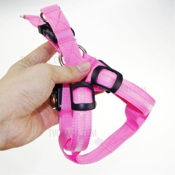 Light Up Dog Harness Reflective Dog Vest with Comfortable Padded Suit for Small Medium Large Dogs - Pink/L