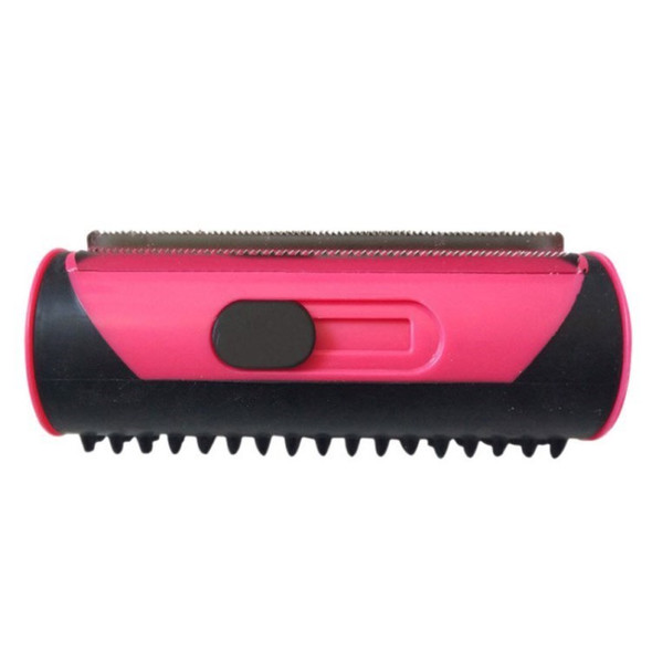 Retractable Stainless Steel Puppy Pet Hair Rolling Comb Lint Roller Dog Cat Cleaning Brush for Sofa Carpet - Red