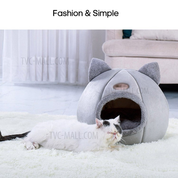 For Pet Cat Dog Warm Soft Comfortable Semi-Enclosed Sleeping Bed Nest - L