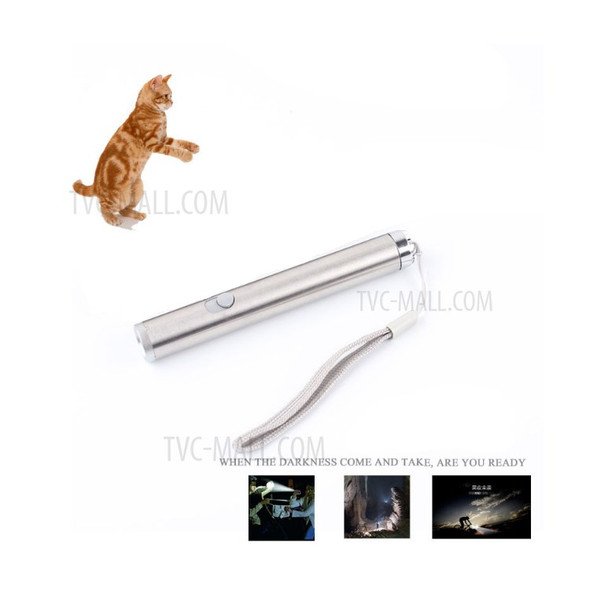 Laser Funny Cat Stick Toy 2 in 1 Red Laser Pen LED Flashlight Exercise Training Tool