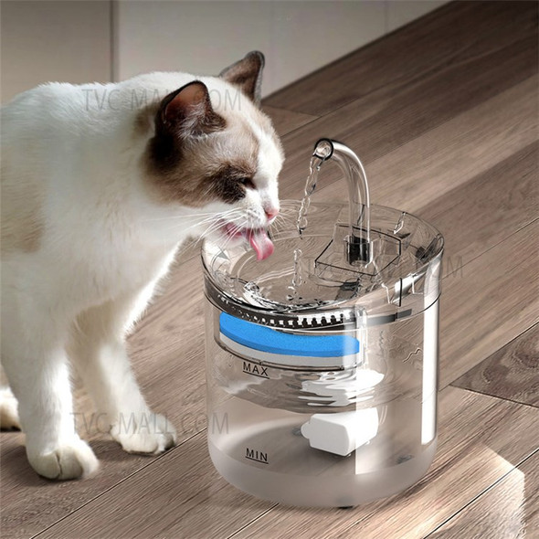 2L Automatic Cat Water Fountain Dog Water Dispenser Transparent Filter Drinker Pet Drinking Feeder with Faucet - US Plug