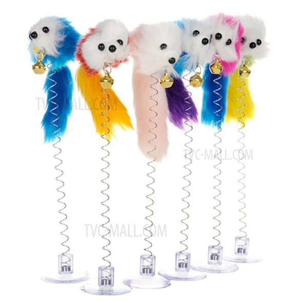 Cat Teaser Interactive Toy Stick Feather Wand Mouse Cage Toy Pet Supplies - Random Color