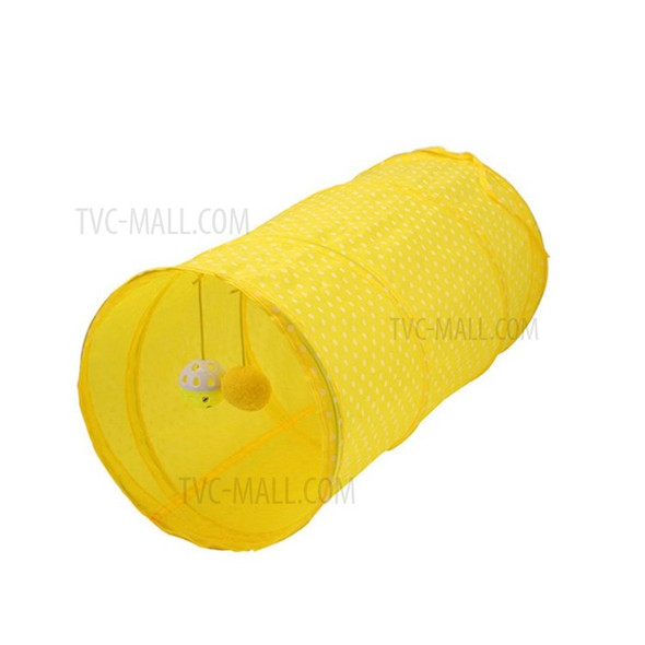 Pet Cat Tunnel Tube Cat Toys Collapsible Cat Play Tent Interactive Toy Maze - Yellow