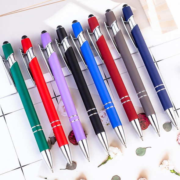 Creative Push Metal Multi-function Touch Handwriting Touch Screen Ballpoint Pen, Written:Bullet type 1.0(Red Wine)