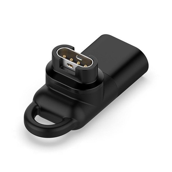 For Garmin Forerunner 255 / 255S 90 Degree Elbow Type-C Female Converter Charging Adapter - Black
