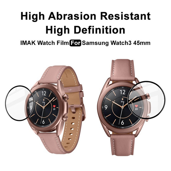 IMAK PMMA Watch Film for Samsung Galaxy Watch3 45mm AB Glue Automatic Absorption Ultra-slim HD Screen Protector