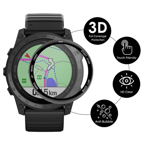 ENKAY HAT PRINCE For Garmin Tactix 7/7 Pro Ultra Clear Full Screen Protector 3D Curved Soft PC Edge + PMMA Protective Film