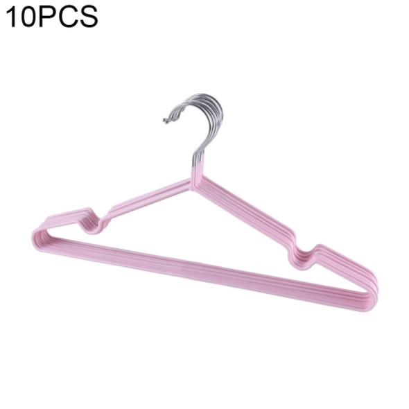 10 PCS Household Stainless Steel PVC Coating Anti-skid Traceless Clothes Drying Rack (Pink)