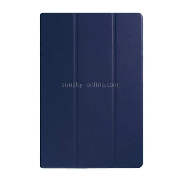 Cross Texture Horizontal Flip Leather Case with 3-folding Holder for Sony Xperia Z4 Tablet(Dark Blue)