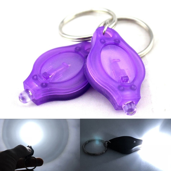 2 PCS Mini Pocket Keychain Flashlight Micro LED Squeeze Light Outdoor Camping Ultra Bright Emergency Key Ring Light Torch Lamp(Purple)
