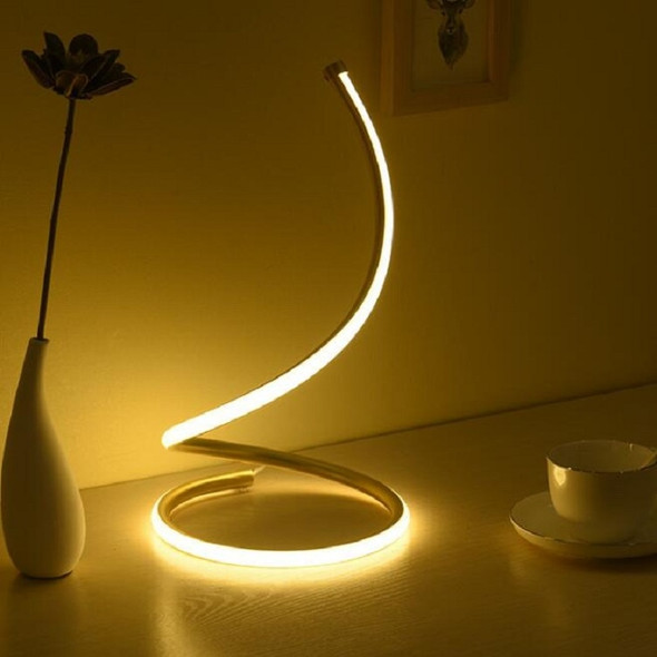 LED Spiral Table Lamp Home Living Room Bedroom Decoration Lighting Bedside Light, Specifications:Without Plug(Gold)