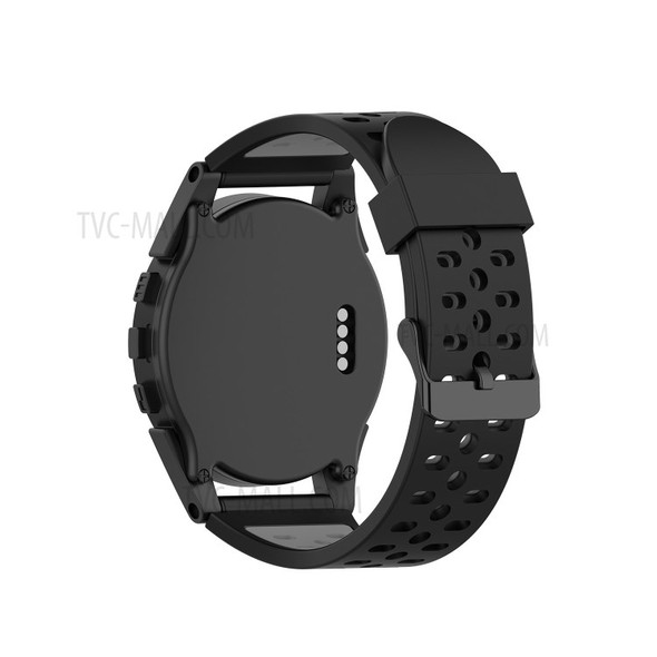Dual Color Silicone Smart Watch Band for Bushnell Neo Ion 1/2 / Excel Golf GPS Watch - Black/Grey