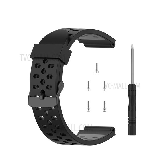 Dual Color Silicone Smart Watch Band for Bushnell Neo Ion 1/2 / Excel Golf GPS Watch - Black/Grey
