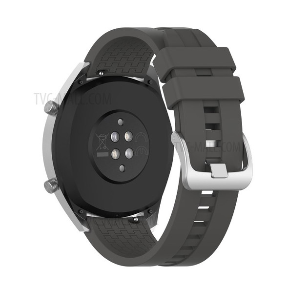 For Huawei Watch GT 46mm Sports Silicone Watch Band Wrist Strap Replacement 22mm - Dark Grey