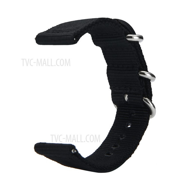 20mm for Male Nylon Watch Band for TicWatch C2 - Black