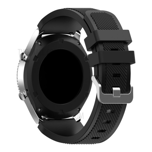 22mm Soft Silicone Sports Watch Strap Wrist Band Replacment for Samsung Gear S3 Frontier / S3 Classic - Black