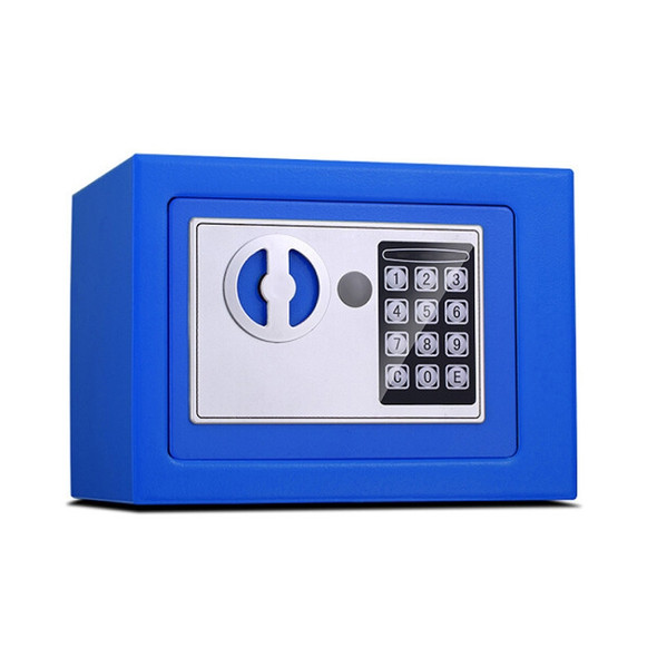 17E Home Mini Electronic Security Lock Box Wall Cabinet Safety Box without Coin-operated Function(Blue)
