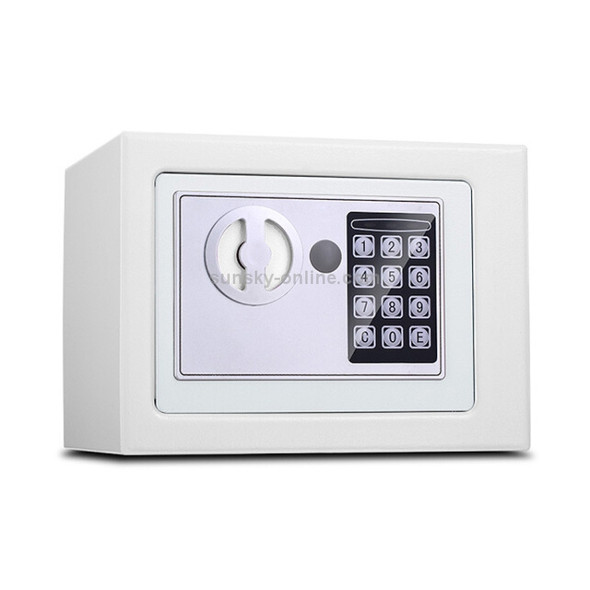 17E Home Mini Electronic Security Lock Box Wall Cabinet Safety Box without Coin-operated Function(White)