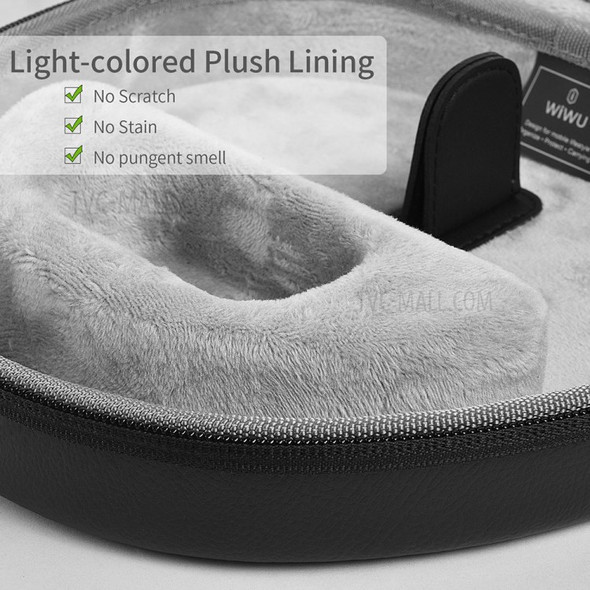 WIWU Portable Ultrathin Headset Storage Bag Plush Lining Earphone Headphone Protective Case for AirPods Max - Black