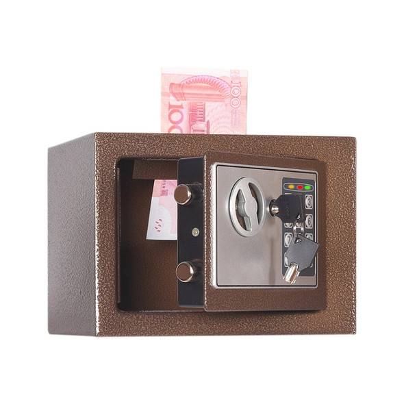 17E Home Mini Electronic Security Lock Box Wall Cabinet Safety Box with Coin-operated Function(Bronze)
