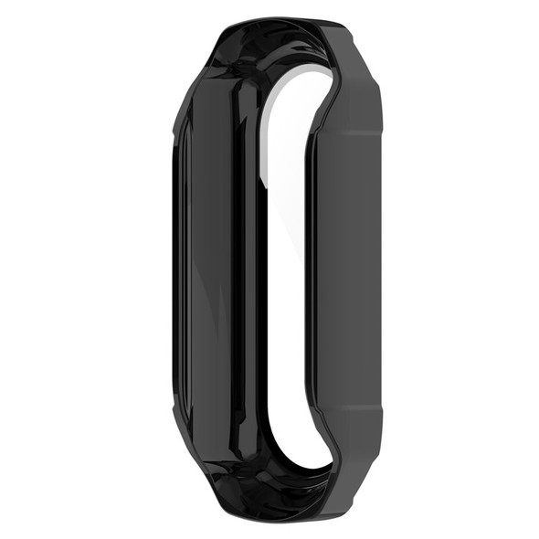 For Xiaomi Mi Band 7 / 7 NFC Hard PC Cover Watch Case with Tempered Glass Screen Protector Shockproof Watch Shell - Black