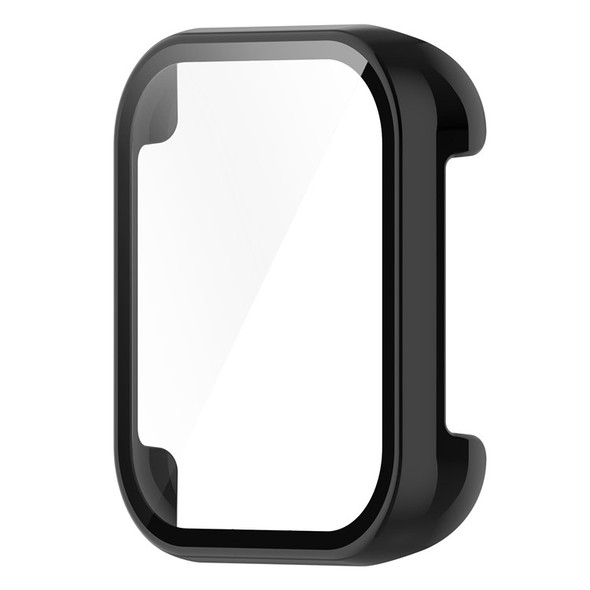 For Oppo Watch 2 42mm Tempered Glass Screen Protector Watch Case Anti-drop Hard PC Cover - Black