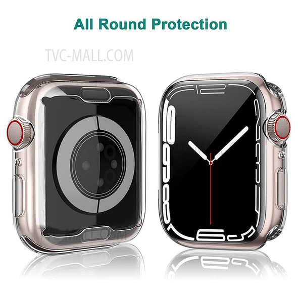 Full Protection Transparent TPU Protective Watch Case Cover for Apple Watch Series 7 41mm