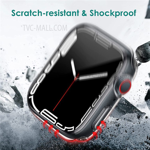 Transparent All-round Protection Soft TPU Smart Watch Case Cover for Apple Watch Series 7 45mm