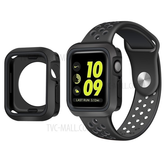 Soft TPU Protective Bumper Case for Apple Watch Series 4 44mm - Black
