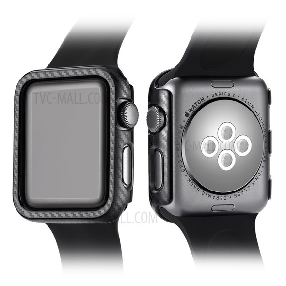 For Apple Watch Series 4 44mm Carbon Fiber Texture TPU Protective Case