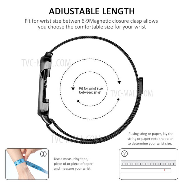Magnetic Milanese Stainless Steel Watch Band for Apple Watch Series 4 40mm - Black