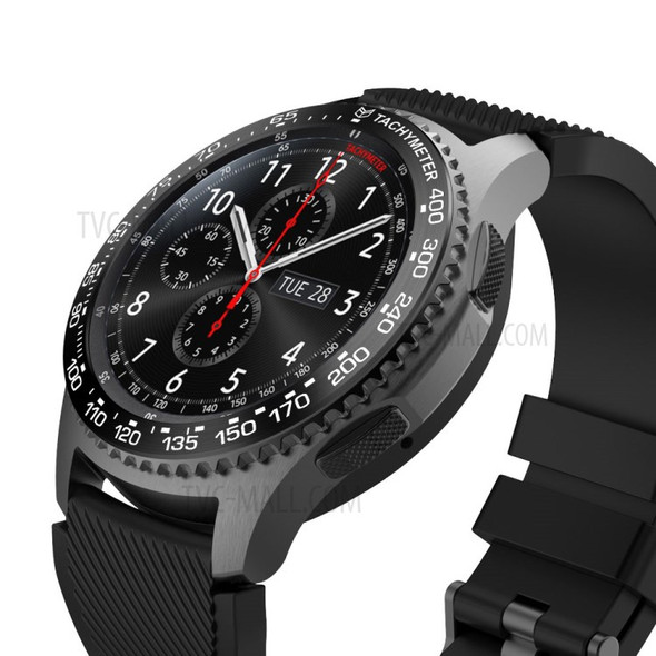 Metal Material Watch Frame for Samsung Gear S3 Frontier - Black/White