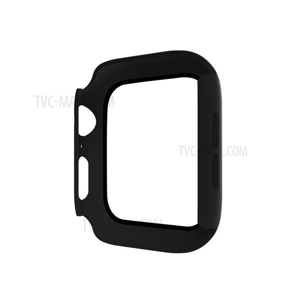 For Apple Watch Series 5 / 4 40mm PC Frame + Tempered Glass Watch Film Protective Case - Black