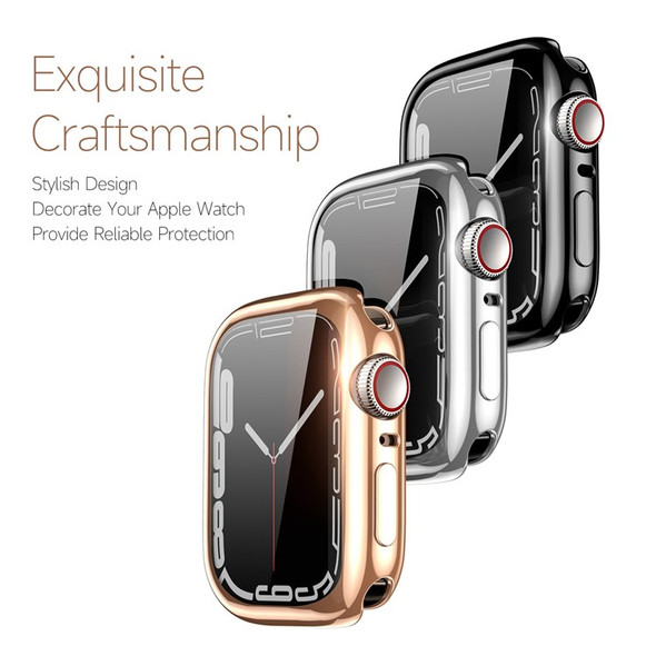For Apple Watch Series 4/5/6/SE 44mm DUX DUCIS Somo Series Electroplated Protector Bumper Frame Anti-Scratch TPU Shell - Black