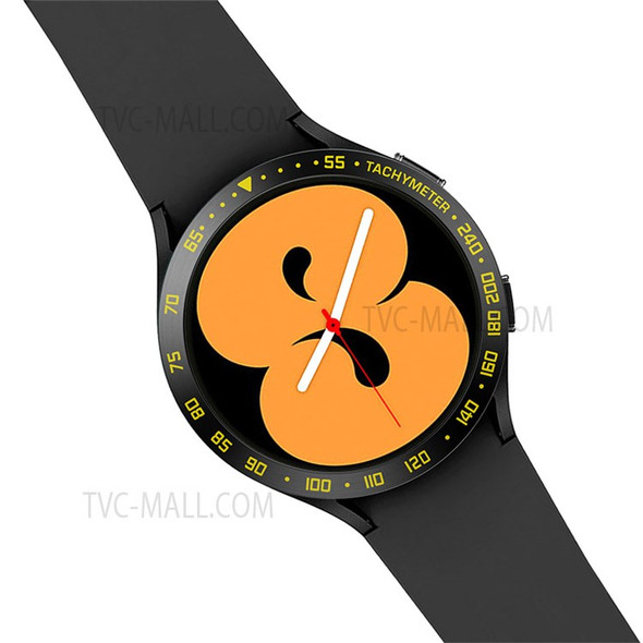 Stainless Steel Watch Bezel Anti-scratch Ring Cover for Samsung Galaxy Watch4 44mm - Black/Yellow