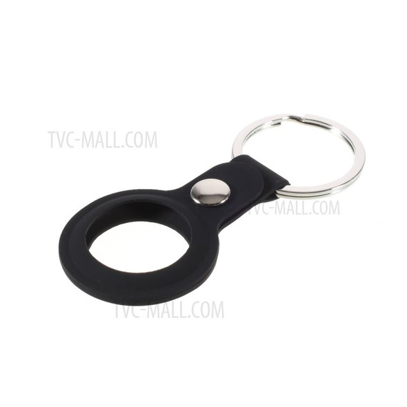 Fasionable Silicone Protective Case Keychain for AirTags - Black