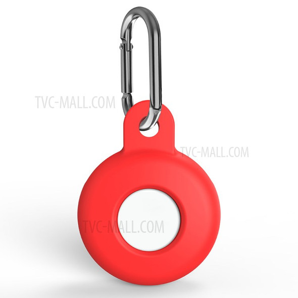 A001 Silicone Protective Sleeve Case Anti-lost Device Keychain for Apple AirTag Locator Tracker - Red