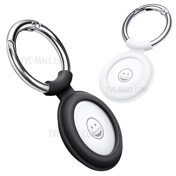 2pcs ESR Silicone Protector Cover Case for Apple AirTag Keychain Protective Shell Sleeve Buckle - Black / White