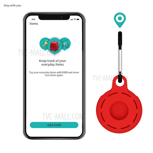 Silicone Anti-lost Round Protective Case Cover for Apple AirTag Locator - Red