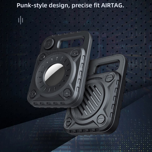 Punk Style TPU Cover Case for Apple AirTag - Black