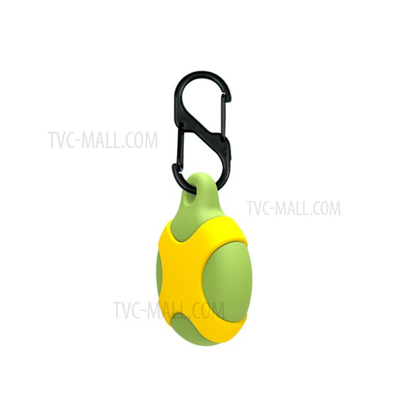 Round Waterproof Silicone Protective Case Cover for Apple AirTag Locator - Green/Yellow